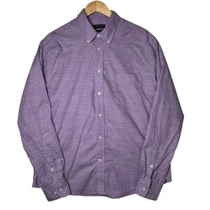 Lauren Ralph Lauren Mens Shirt Size‎ Large Purple Polka Dot Button Down Casual